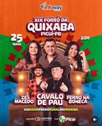 XIX Forró da Quixaba será realizado dia 25 de maio e contará com 3 atrações musicais